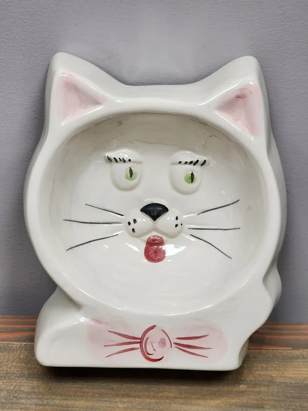 Ceramic CAT BOWL DISH Food or Water Hand Painted from Portugal